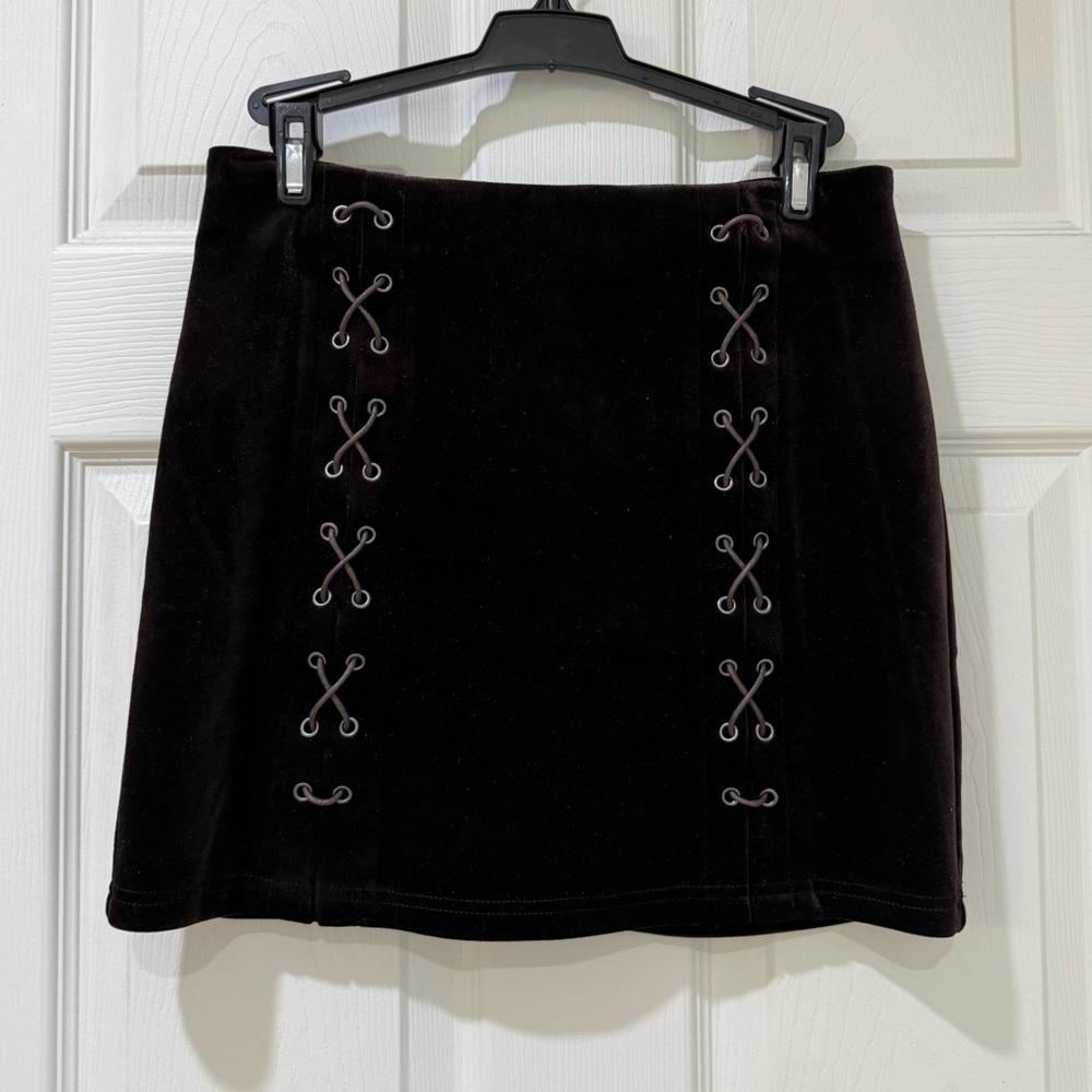 Velvet Super Dark Maroon Skirt 😊 Size Medium